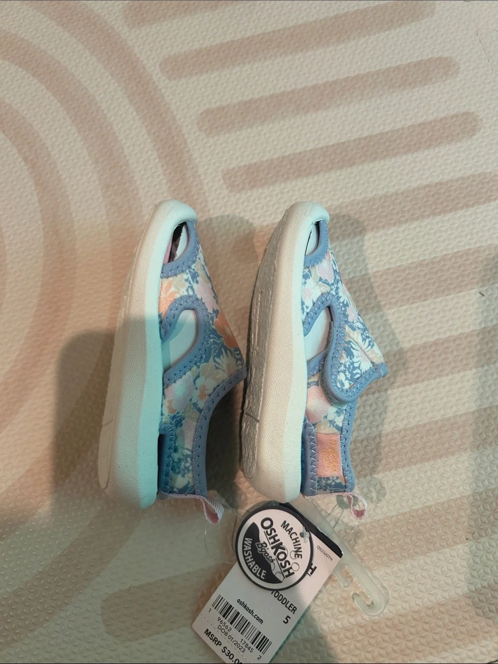 OshKosh B'gosh Floral Slip-On Sandals - Blue & Pink